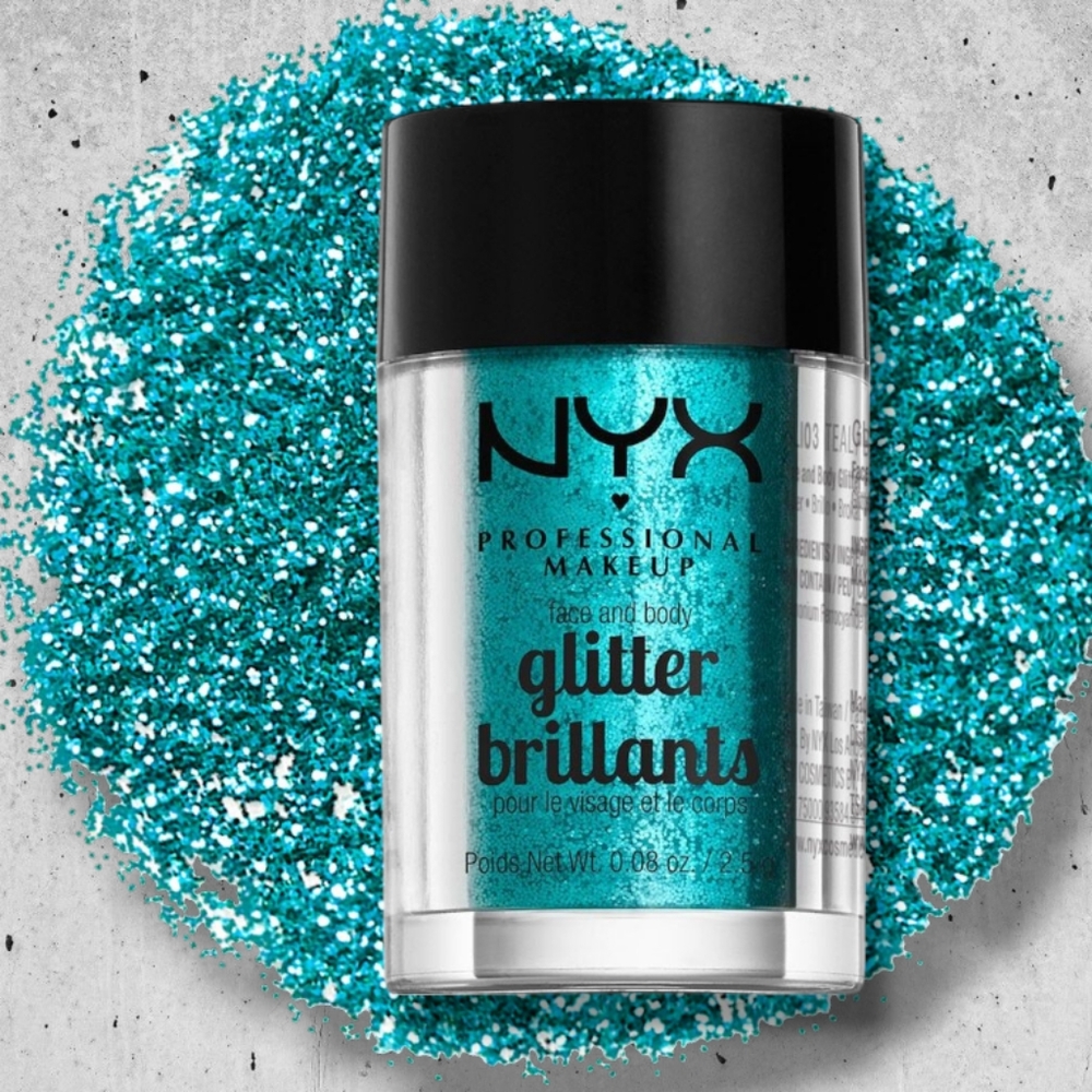 🦋 NYX Rare Loose Face and Body Glitter in Teal DEADSTOCK